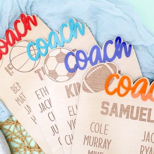Custom Wooden Coach Sign, End of Season Sports Coach Gift, Personalized ...