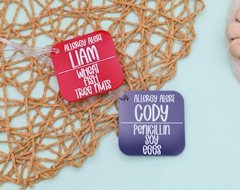 Personalized Allergy Alert Tag for Kids, Custom Engraved Medical Alert  Tag for Backpacks, Lunch Bags, or Diaper Bags, Safety Tag for School