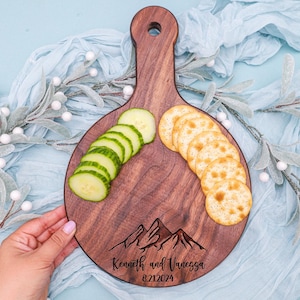 Personalized Cutting Board,Unique Christmas Gift,Gifts for Couples,Wood Tray Monogram,Mountain Wedding,Custom Christmas Gift,Custom Board