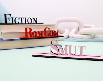 Wooden Book Genre Labels, Personalized Shelf Dividers for Organizing Home Libraries, Classrooms, or Bookstore, Aesthetic Book Lover Gift