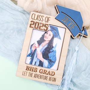 Personalized Grad Picture Frame, Class of 2025 Graduation Gift, Custom Name Photo Frame, Ideal Gift for High School or College Graduate