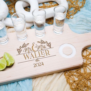 Mr & Ms Board,Wedding Gift,Tequila Board,Drinking Shot Board,Gift for Newlyweds,Couples Gift,Unique Wedding Gift,Personalized Gift