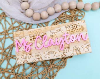 Personalized Wooden Dry Erase Eraser for Teachers, Custom Wood with 3D Name, Cute Classroom Gift or Teacher Desk Accessory for School Year