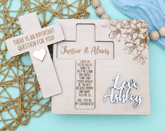 Custom Will You Be My Godparent Proposal, Godmother Proposal Gift, Godparent Keepsake Box, Baptism Memory Gift, Custom Cross Godparent Gift