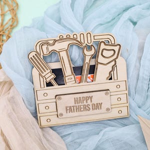 Personalized Toolbox Gift Card Holder, Toolbox Gift for Dad, Father&#39;s Day Gift From Kids, Gifts for Him, Toolbox Card Holder, Custom Gift