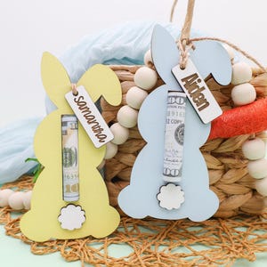Customized Easter Bunny Money Holder, Easter Money Holder Gift, Easter Basket Stuffers, Easter Cash Holder Gift for Kids, Bunny Money Holder