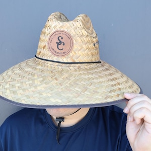 Custom Straw Hat,Laser Patch Hat,Gardening Hat,Jumbo Straw Hat,Mens Sun Hat,Gift for Men, Personalized Gift,Lifeguard Hat