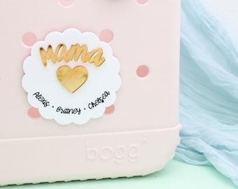 Mother's Day Gift Charm With Kids Names, Custom Bogg Bag Charm, Mom Gift, Bogg Bag Accessory, Tote Charm, Customizable Bag Charms, Bogg Bit