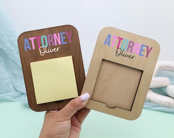 Attorney Sticky Note Holder, Lawyer Desk Accessory, Law Office Decor, Personalized Lawyer Gift, Law School Graduation Present