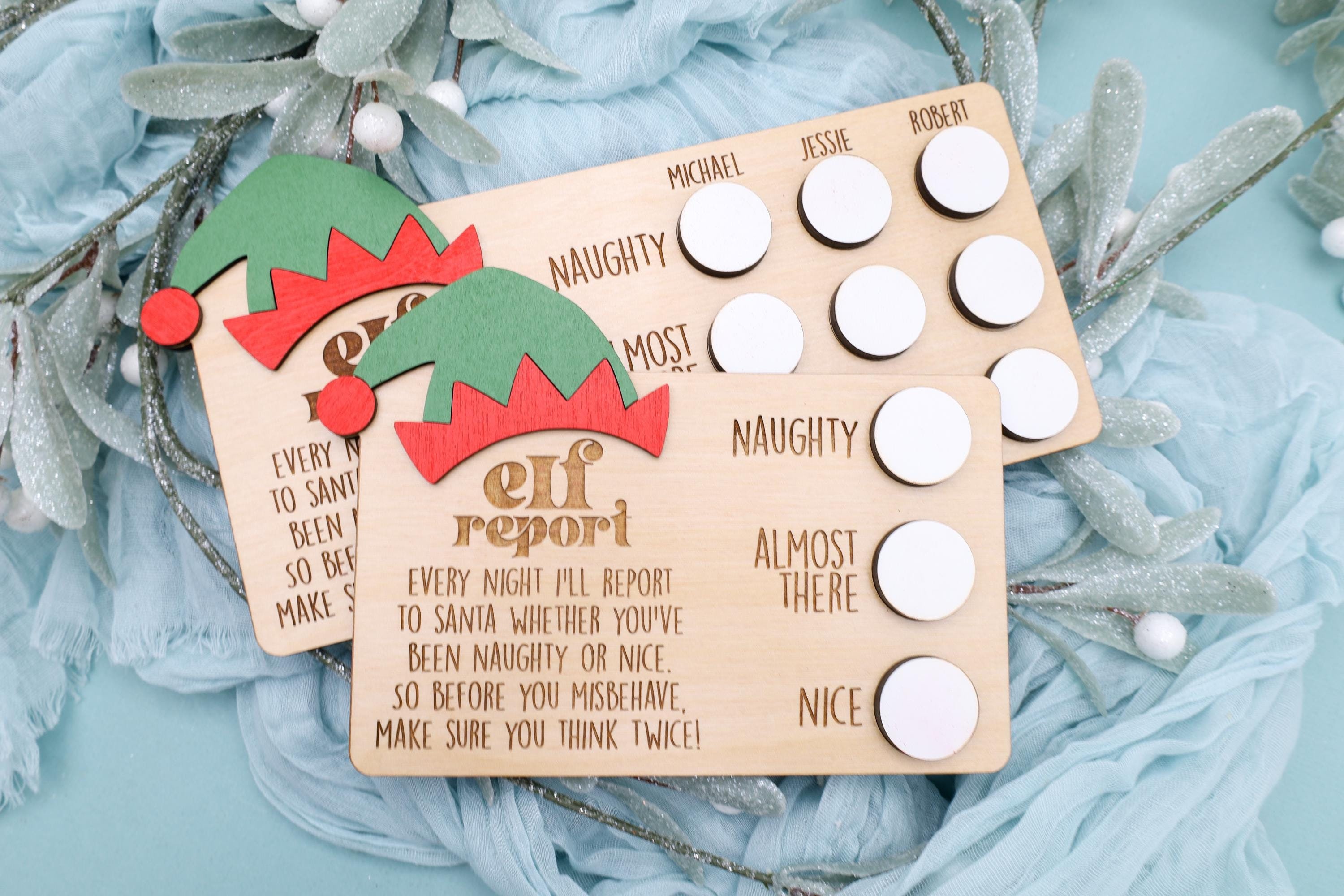 Repott Sign Personalized Daily Elf Report Sign, Santa’s Elf Behavior Chart for Kids ...