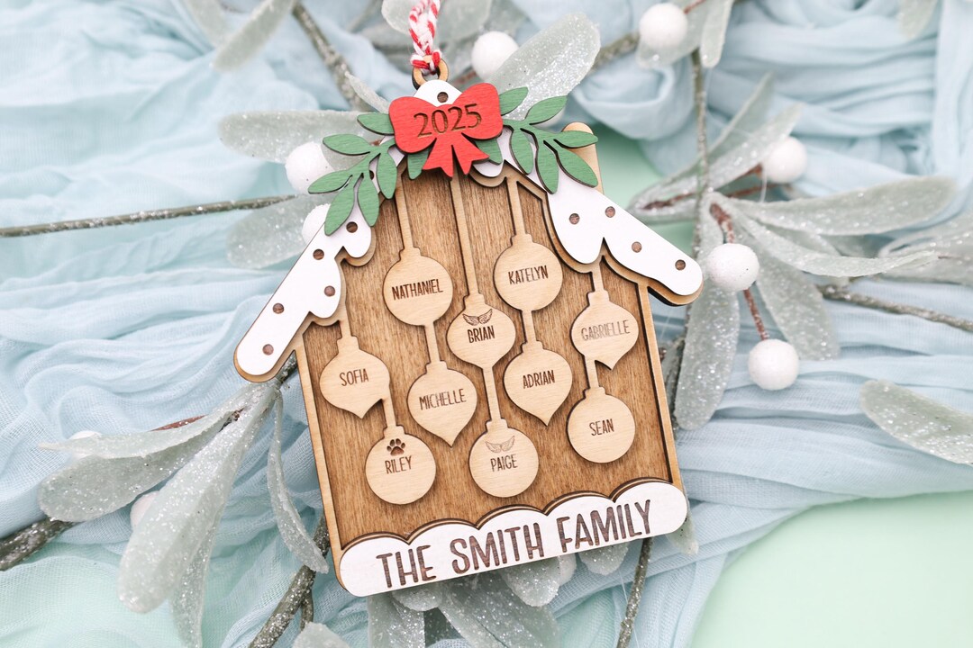 Personalized Wooden Ornament – Gingerbread Family House With Hanging ...