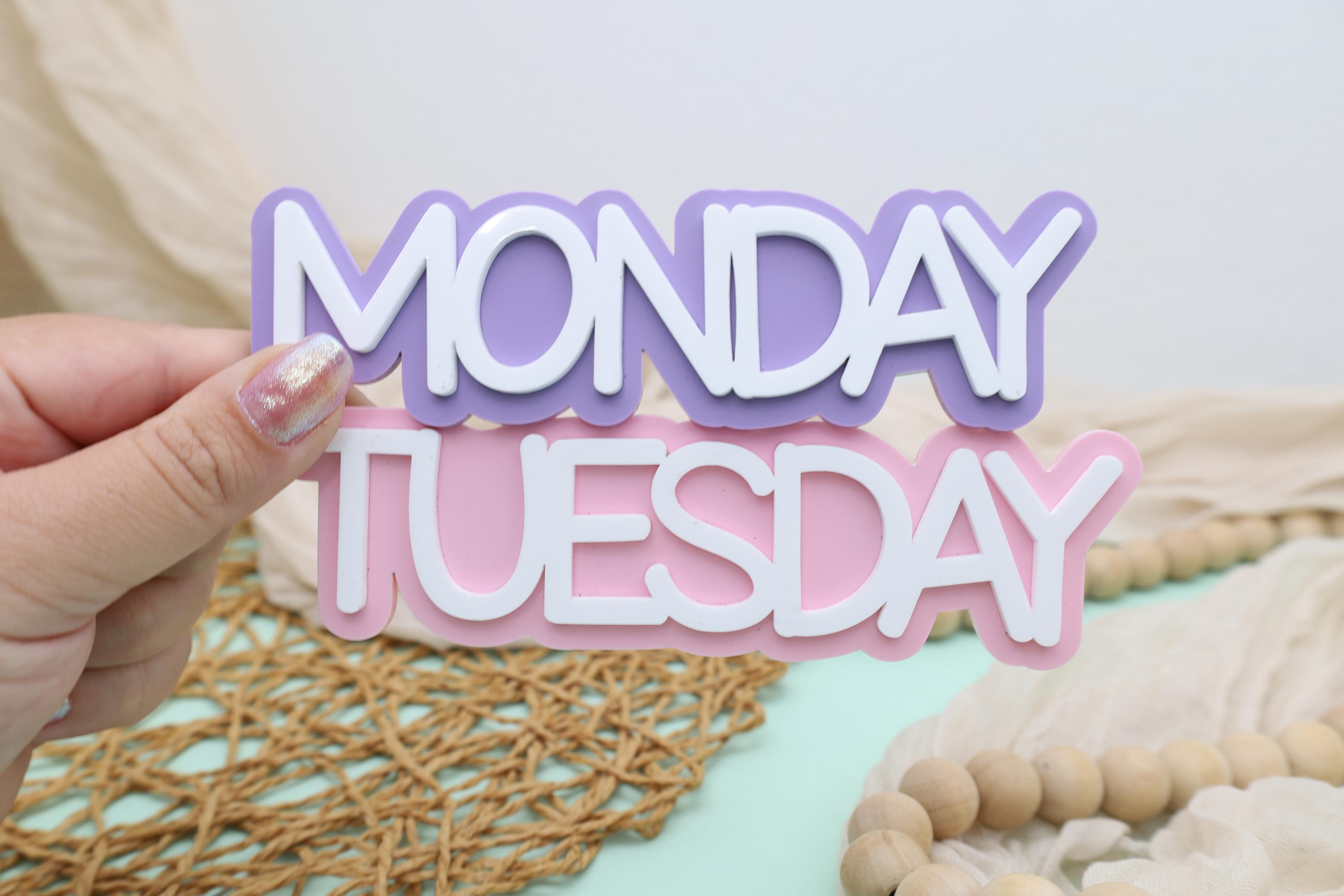 Days of the Week Acrylic Labels, Calendar Tags for Classrooms ...