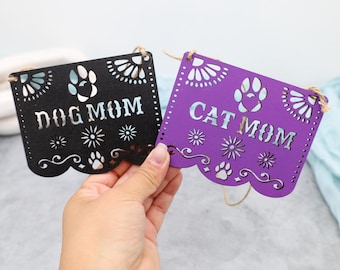 Pet Papel Picado Banner – Wooden Day of the Dead Memorial Decor