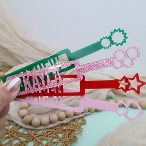 Personalized Acrylic Bubble Wands - Custom Name Kids Birthday Party Favor, Summer Outdoor Bubbles For Weddings, Playdates, Or School Events