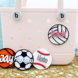Custom Bogg Bag Accessories, Sports Bogg Charm, Basketball Bag Tag, Softball Charm, Football Bag Tag, Volleyball Bag Tag, Sports Mom Charm