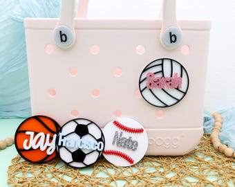 Custom Bogg Bag Accessories, Sports Bogg Charm, Basketball Bag Tag, Softball Charm, Football Bag Tag, Volleyball Bag Tag, Sports Mom Charm
