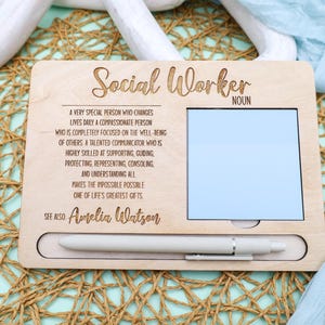 Social Worker Gift, Personalized Sticky Note Holder, Meaningful Desk Organizer, Social Worker Graduate Gift, Difference Maker Appreciation