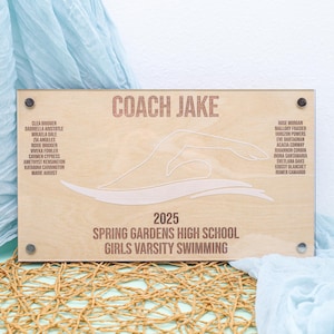 Swim Coach Gift Plaque, Swimming Coach Appreciation Award, Personalized Swimming present, Swimming Team, Swimming Keepsake, Swimming Gift