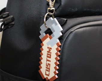 Custom Pixelated Name Tag Keychain – Personalized Gamer Gift