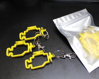 Check Engine Light Keychain 3-Pack – Funny Car & Mechanic Gift Set