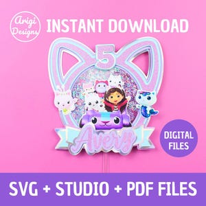 File SVG per decorazioni per torte a forma di casa delle bambole per Cricut e Silhouette, file digitale stampabile per decorazioni per torte a forma di casa delle bambole, file di taglio - Download immediato
