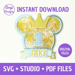 Mickey Mouse Cake Topper SVG Template: Shaker Head Cut Files (Digital Files)