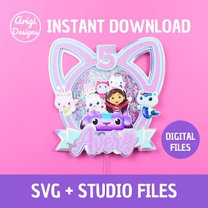 Dollhouse Cake topper SVG files for Cricut and Silhouette, Shaker dollhouse Cake Topper DIGITAL FILE , Cut files - Instant download