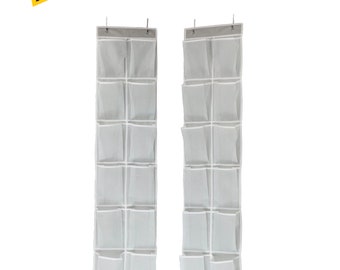 24 Pockets - 2PK 12 Large Pockets Over Door Hanging Shoe Organizer