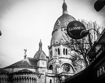 lot of photos of Paris, of the sacred heart, black and white, sepia, beauty, alley of Paris