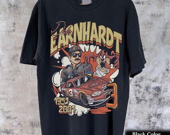 レトロヴィンテージのデイル・アーンハートTシャツ、NASCARファンTシャツ