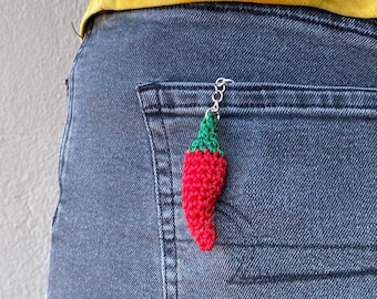Chili Keychain Crochet PATTERN (no sew/beginner friendly)