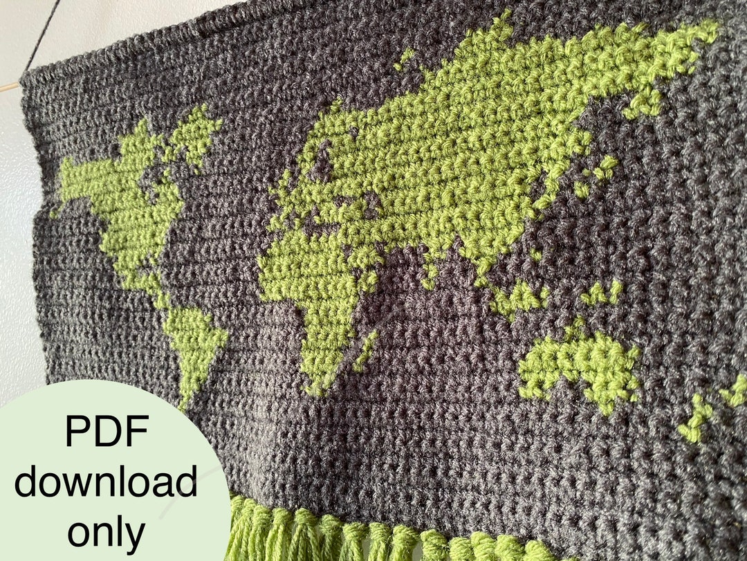 World Map Tapestry Crochet PATTERN - Etsy