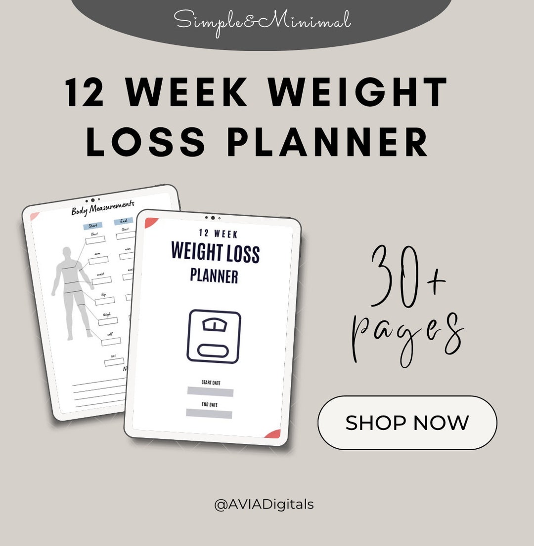 Comprehensive 12 Week Weight Loss Tracker | Inspirational - Etsy