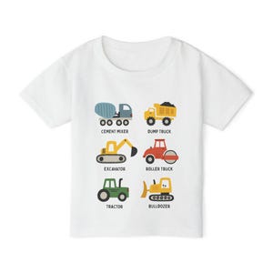 Construction Truck Toddler T-shirt | Boys Dump Truck Tee | Kids Construction Vehicles Shirt | Birthday Boy Shirt