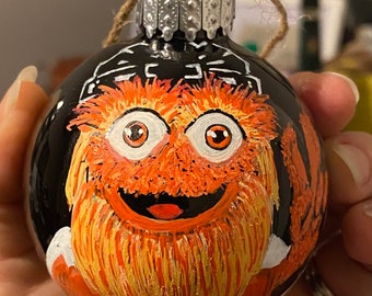 Hand Painted Gritty Ornament: Philadelphia Flyers Fan Gift
