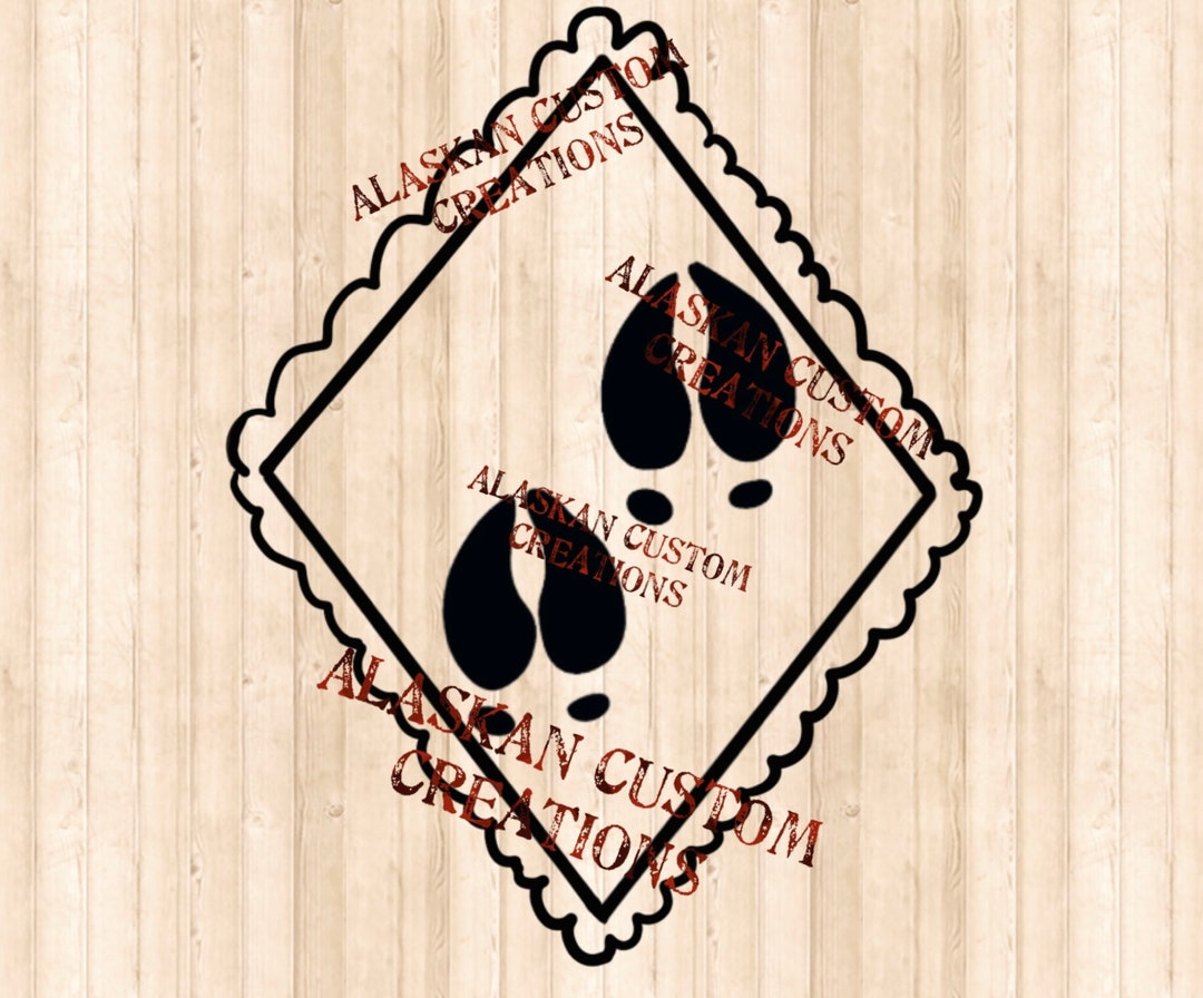 Alaska Stamp Moose Tracks Outline Digital Image PDF PNG SVG - Etsy