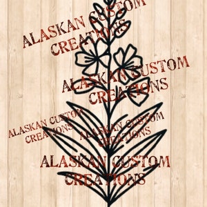 Alaskan Wildflower Simple Fireweed Digital Image Laser Engraving SVG/PNG/PDF