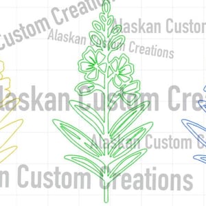 Layered Fireweed SVG Laser Cut File Alaskan Wildflower