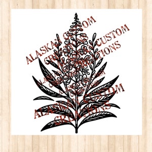 Alaskan Wildflower Fireweed Digital Image Laser Engraving SVG/PNG/PDF