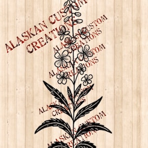 Alaskan Wildflowers Digital Image of Fireweed Laser Engraving SVG/PNG/PDF