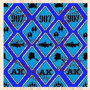 Alaska Vida Silvestre Estilo postal Imagen digital perfecta PNG Colores azules