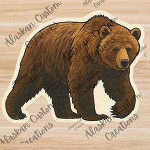 Alaska Grizzly Bear Logo Digital Download | Wildlife Nature Art | Brown Bear Illustration PNG Sticker Sublimation