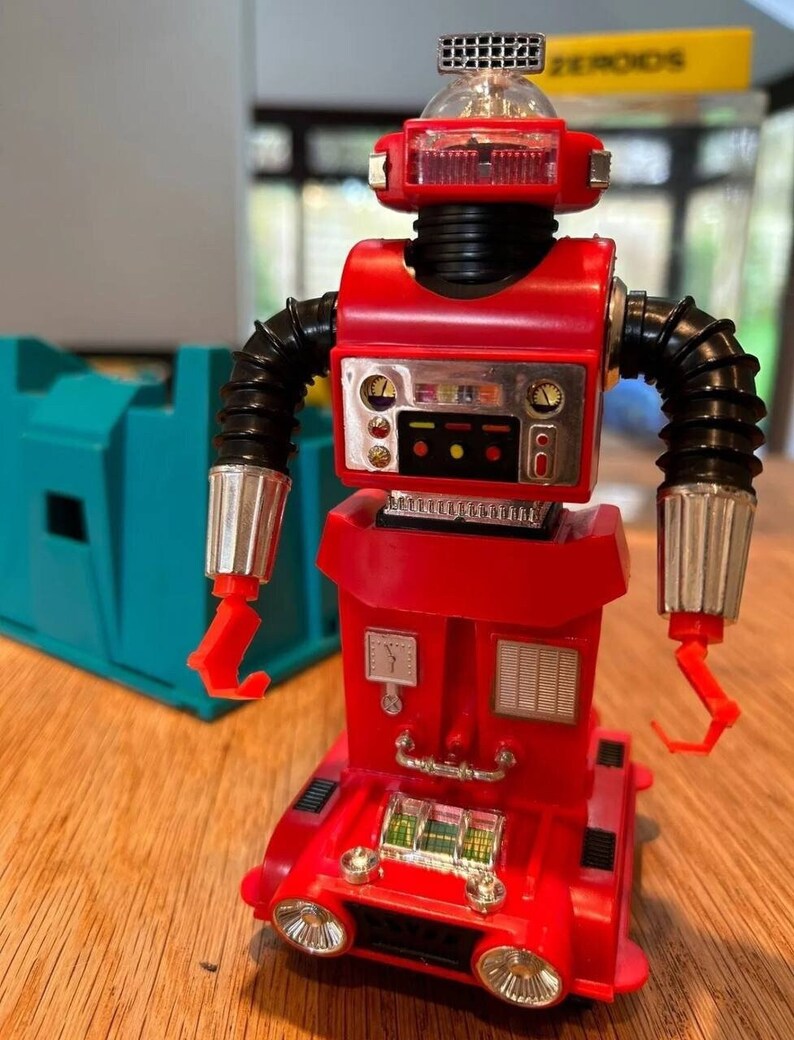 Tin Toy operated Zeroid ZEMO Robot Battery 1970 Ideal Toys RARE - Etsy