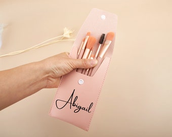 Personalized Name Makeup Brushes Set, Custom Travel Gifts, Bridesmaid Gift, Mother's Day Gift, Best Friend Gift, Gift for Granddaughter