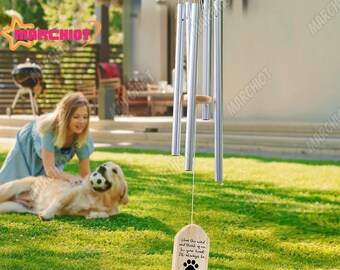 Campana de viento conmemorativa de mascotas personalizada, campana de viento al aire libre conmemorativa de mascotas, regalo de recuerdo de pérdida de mascotas, regalo para los amantes de las mascotas, campana de viento para mascotas