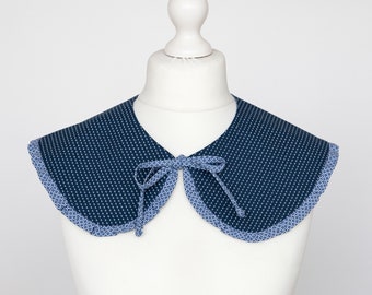 Detachable peter pan collar, upcycled cotton collar, frill collar, ruffle collar, oversized collar, removable collar cottagecore accessories