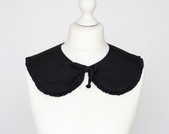 Detachable peter pan collar, upcycled cotton collar, frill collar, ruffle collar, oversized collar, removable collar cottagecore accessories