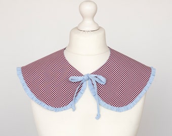 Detachable peter pan collar, upcycled cotton collar, frill collar, ruffle collar, oversized collar, removable collar cottagecore accessories