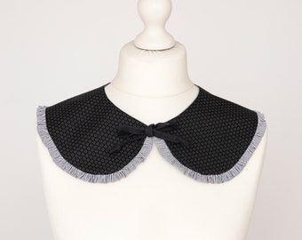 Detachable peter pan collar, upcycled cotton collar, frill collar, ruffle collar, oversized collar, removable collar cottagecore accessories