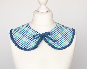 Detachable peter pan collar, upcycled cotton collar, frill collar, ruffle collar, oversized collar, removable collar cottagecore accessories